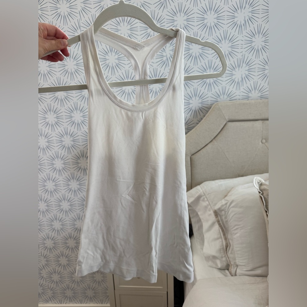 Lululemon White Racerback Tank Top